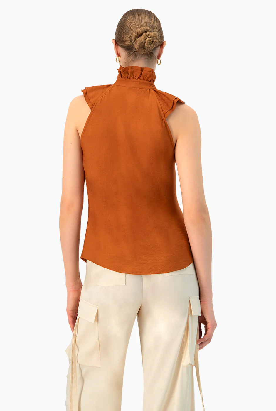 Blusa cafe de cuello alto - Image 2