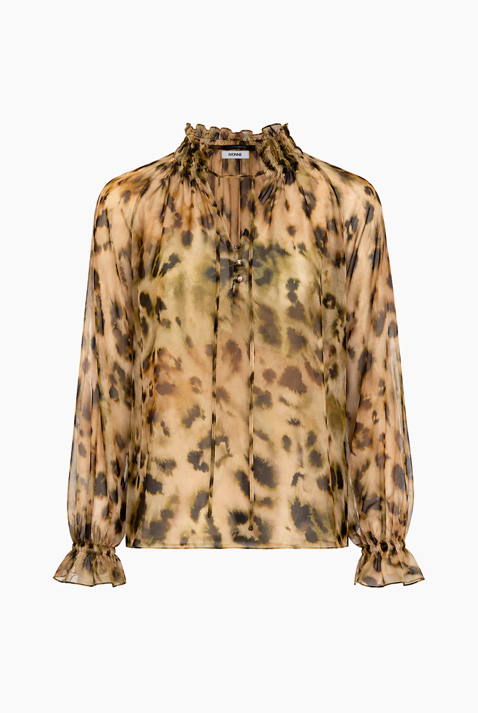 Blusa cuello alto y escote en V - Image 7
