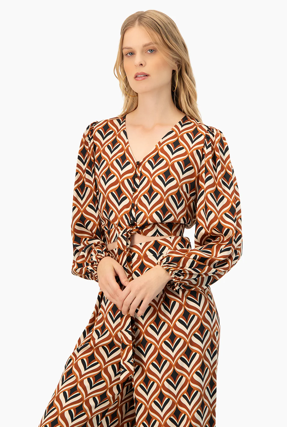 Blusa de amarre escote en V - Image 4