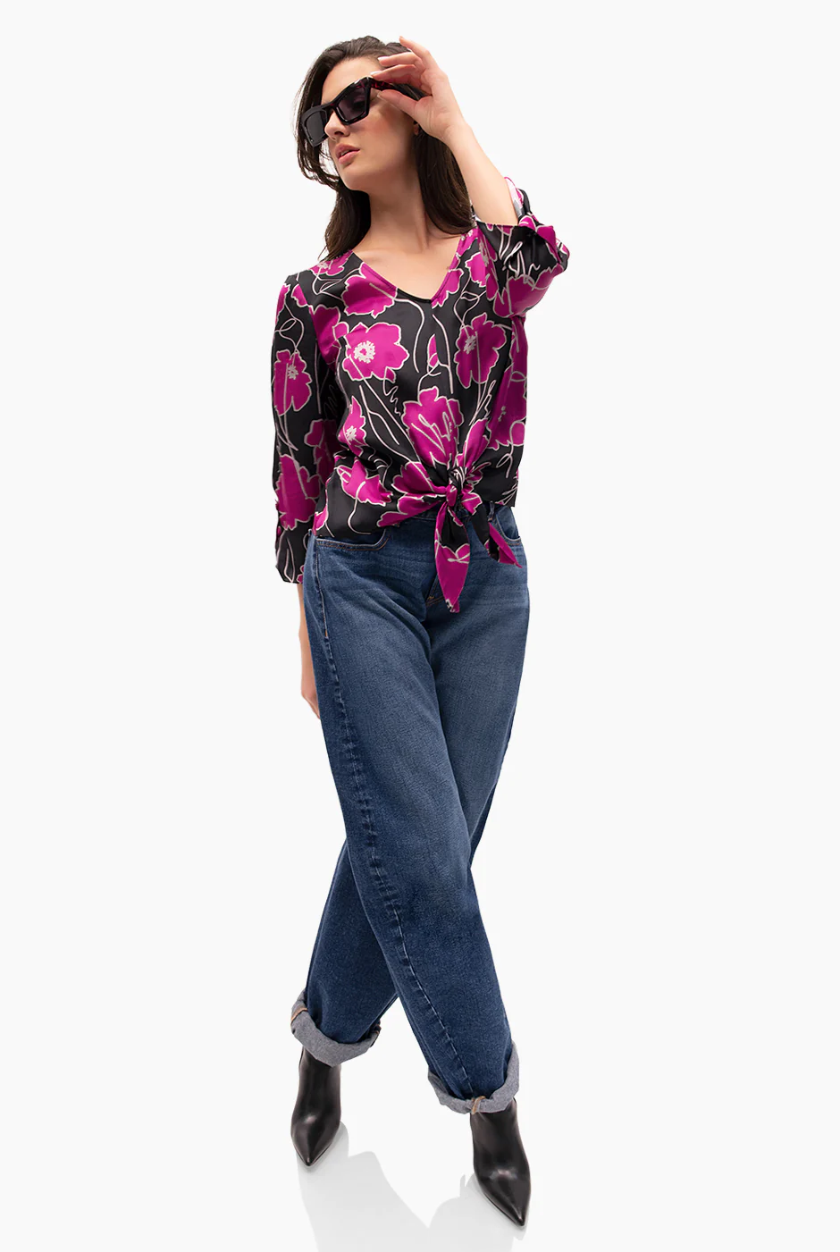 Blusa de amarre y escote en V - Image 6