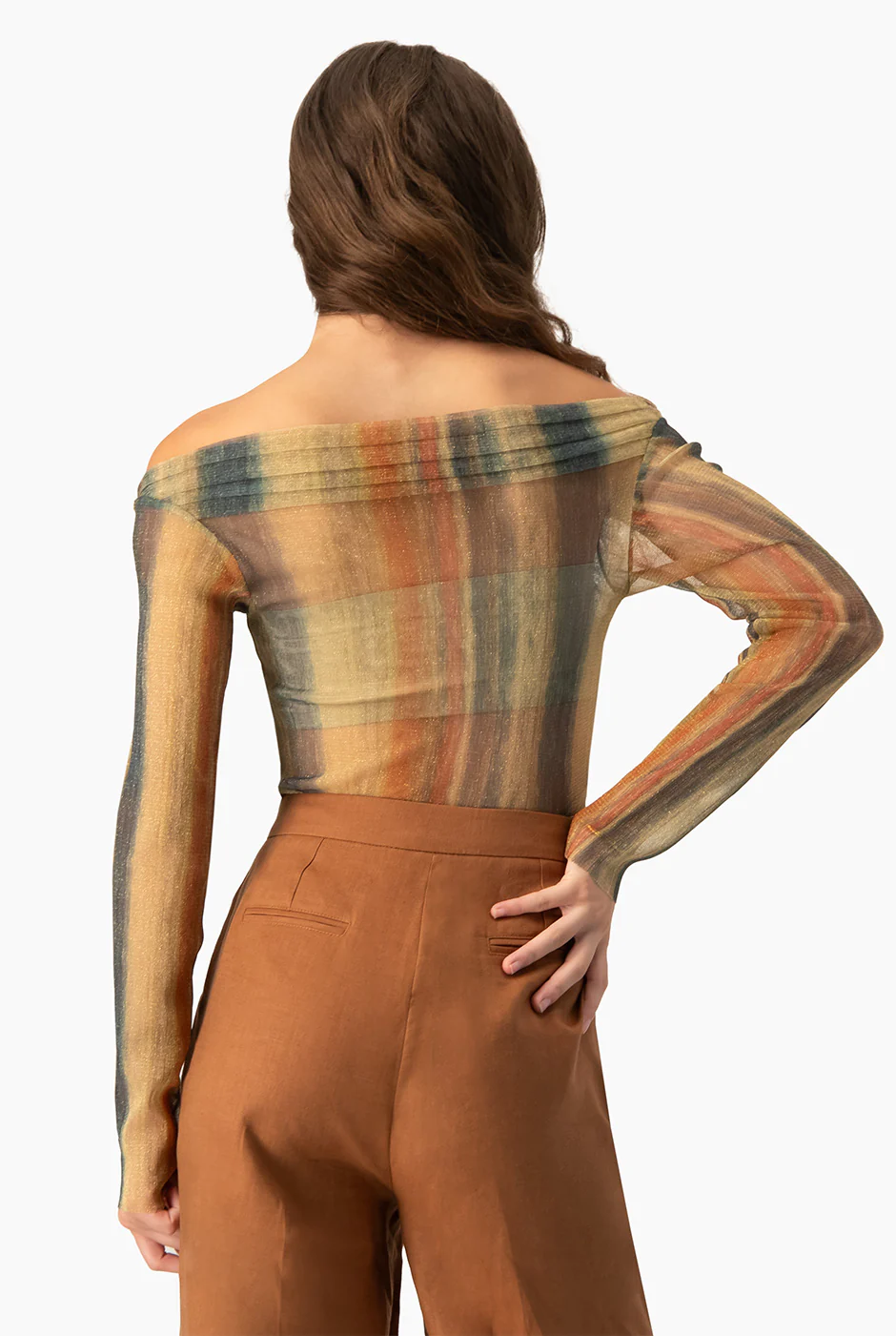 Blusa escote bardot de manga larga - Image 2
