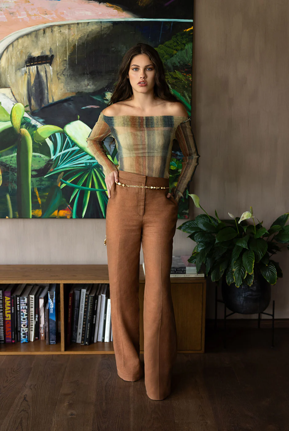 Blusa escote bardot de manga larga - Image 3