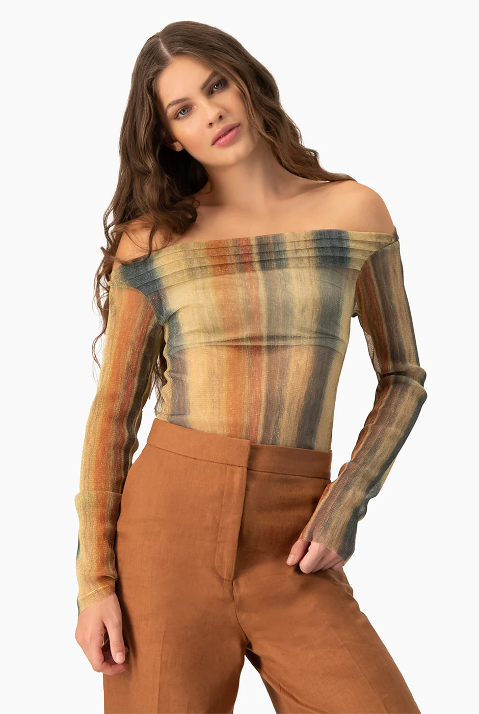Blusa escote bardot de manga larga - Image 4