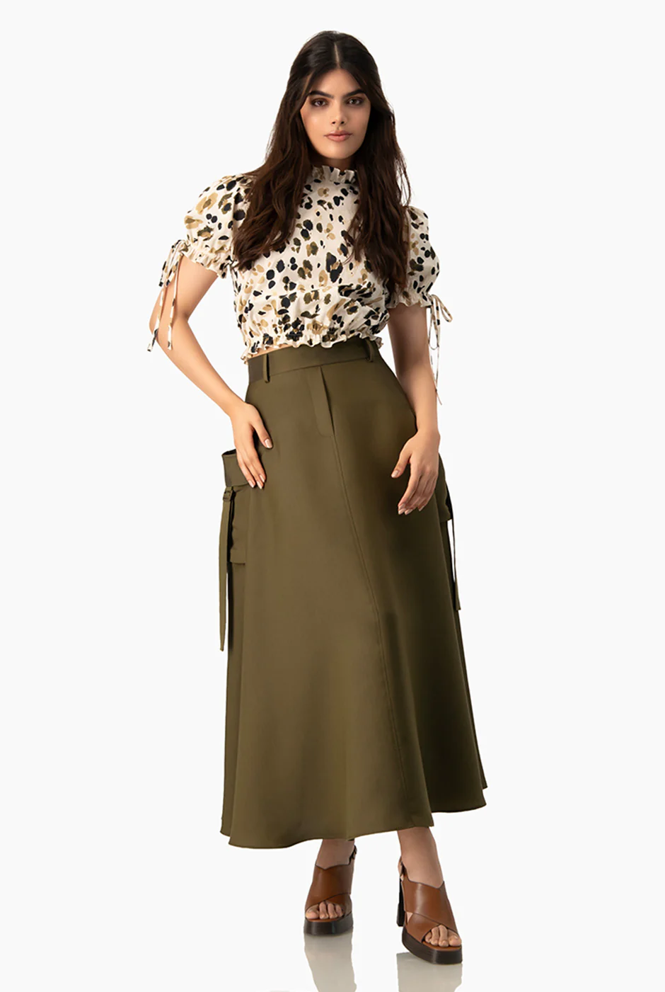 Blusa estampada cuello alto - Image 7