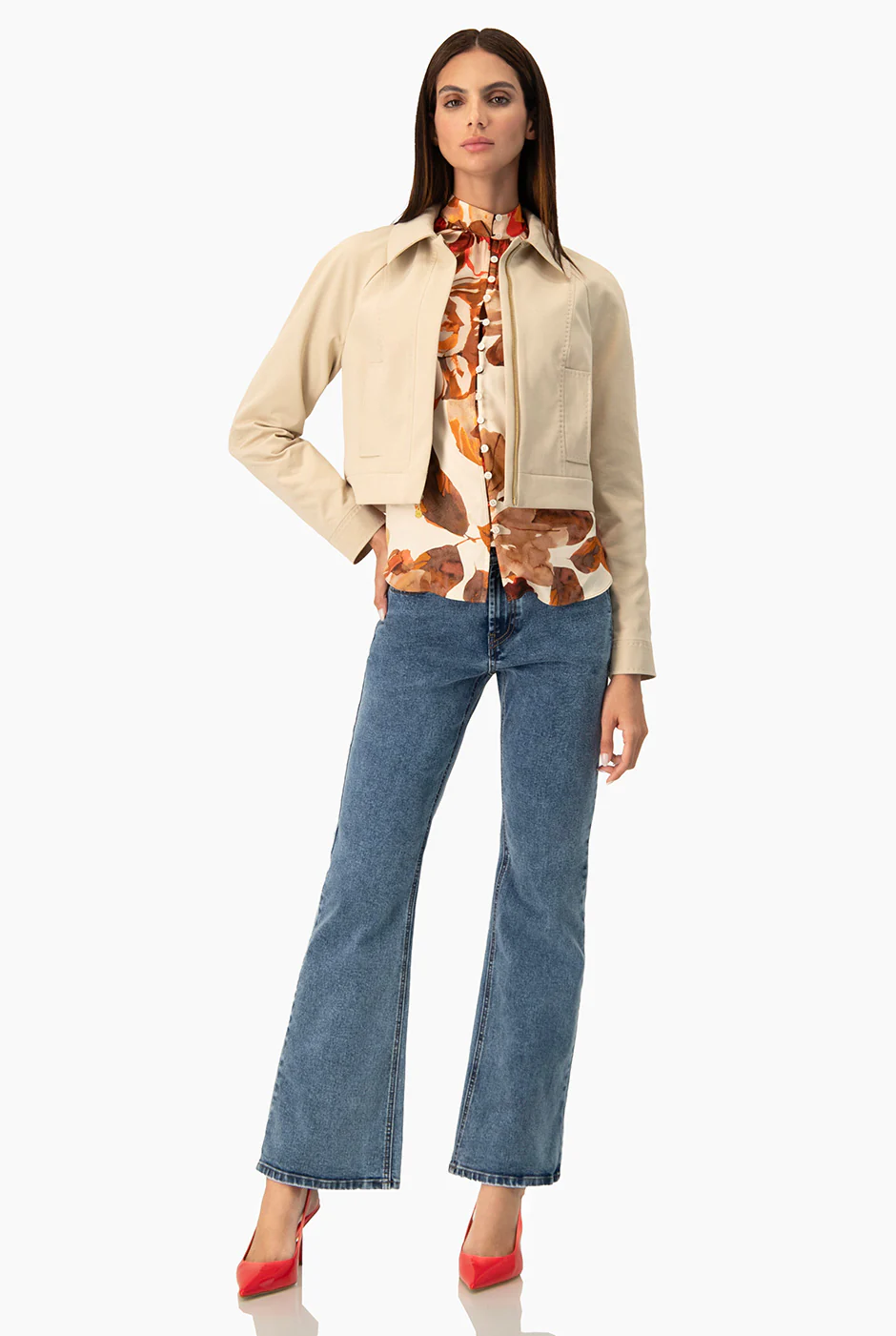 Blusa Ivonne manga 3/4 con smock - Image 3
