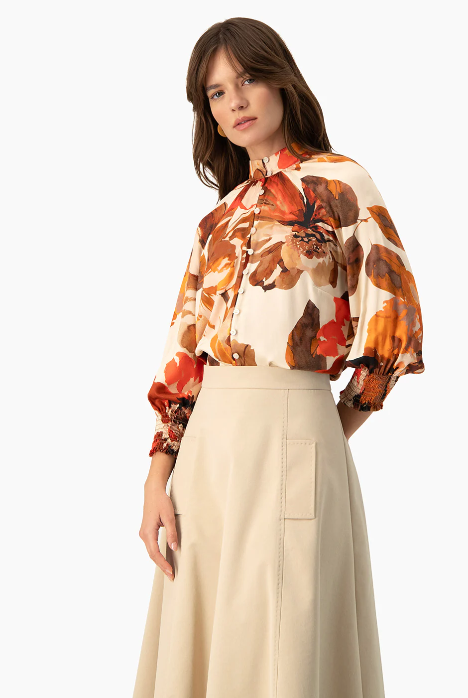 Blusa Ivonne manga 3/4 con smock - Image 4