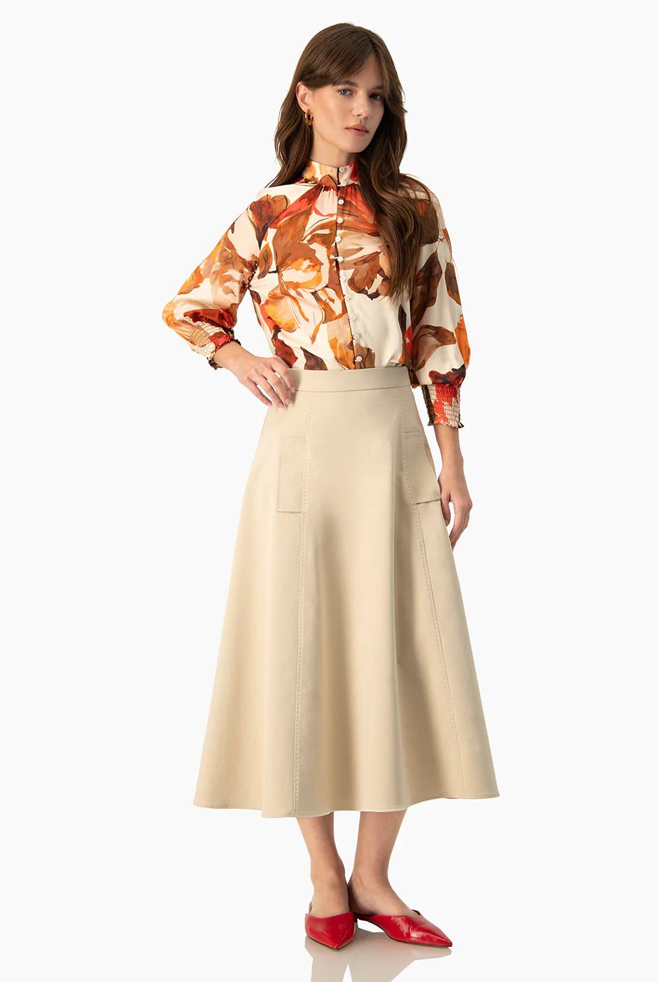 Blusa Ivonne manga 3/4 con smock - Image 6