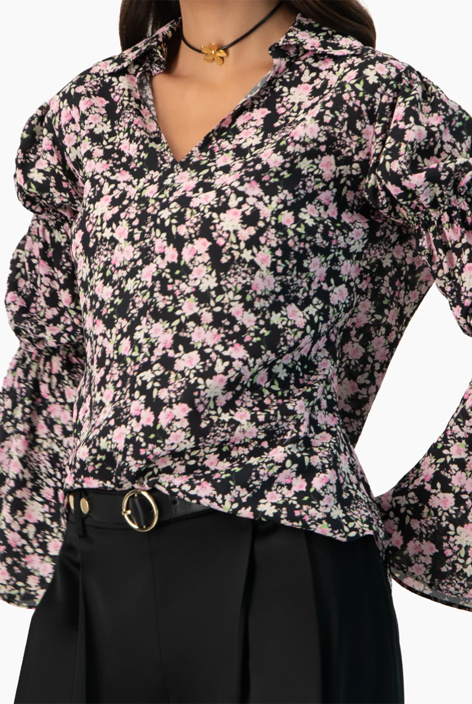 Blusa manga larga estampado floral - Image 7