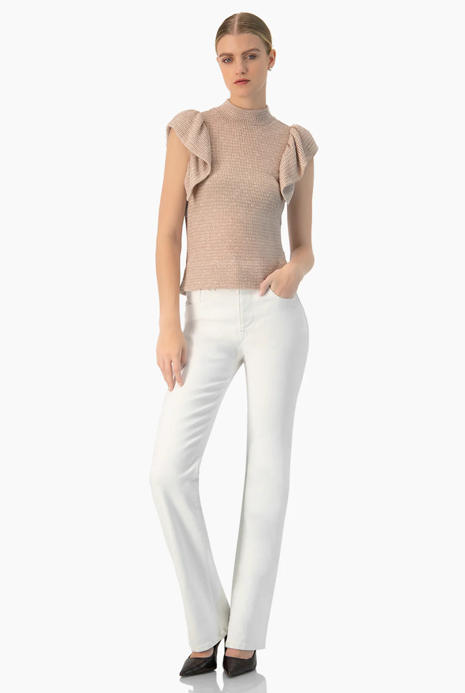 Blusa tejida de manga olanes - Image 6