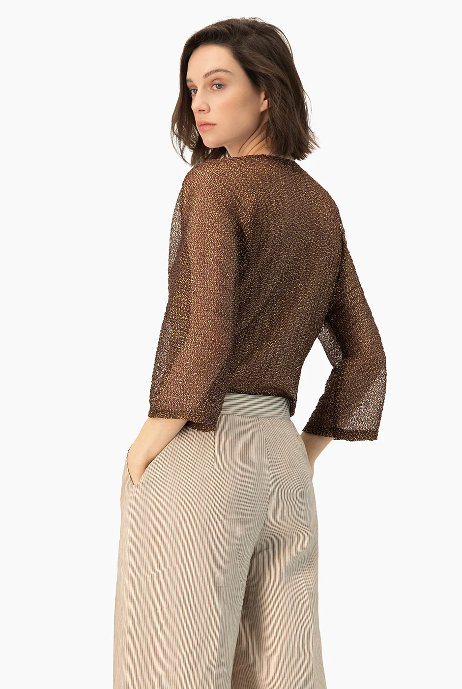 Blusa tejida Ivonne con escote V - Image 2
