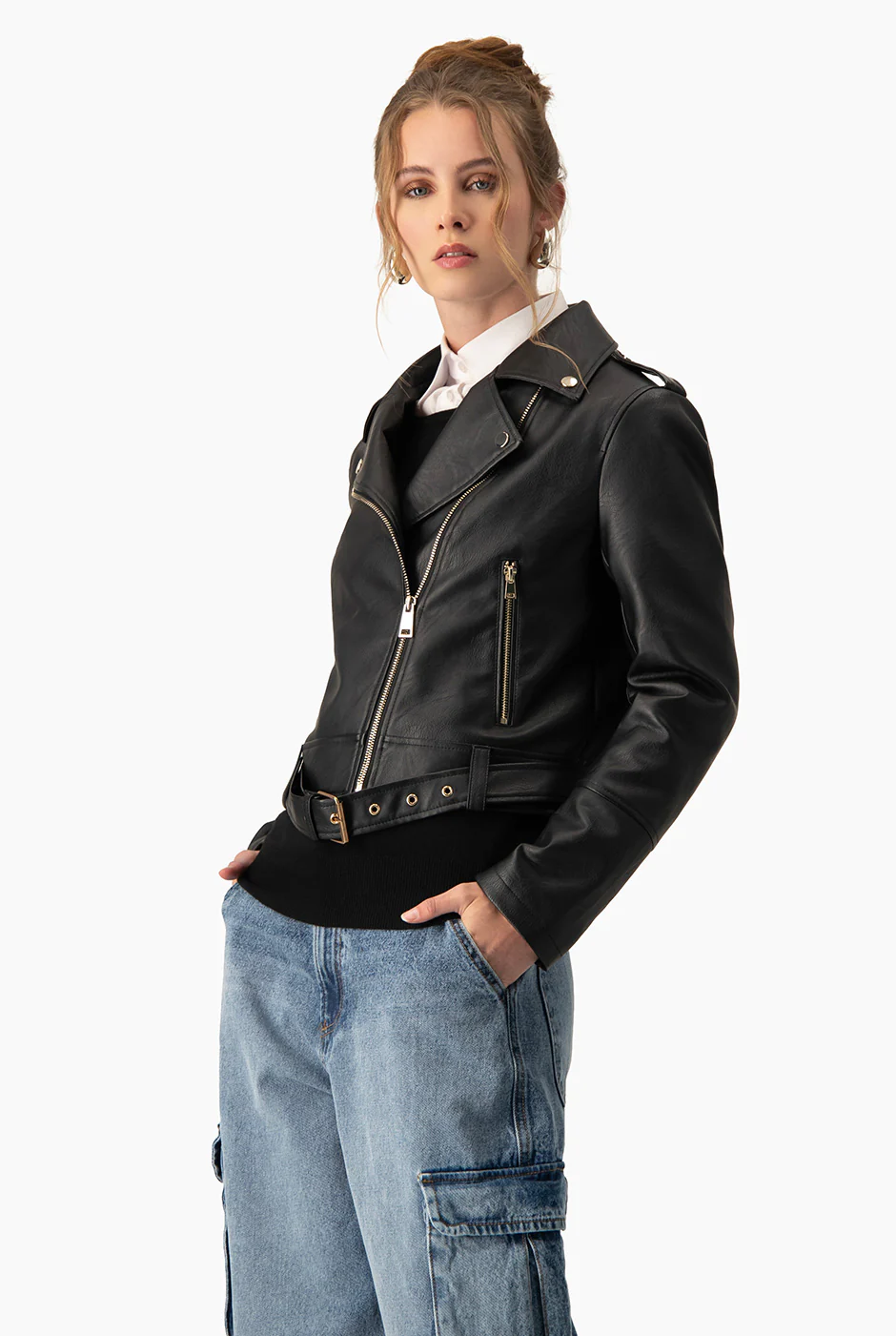 Chamarra PU Biker - Image 3