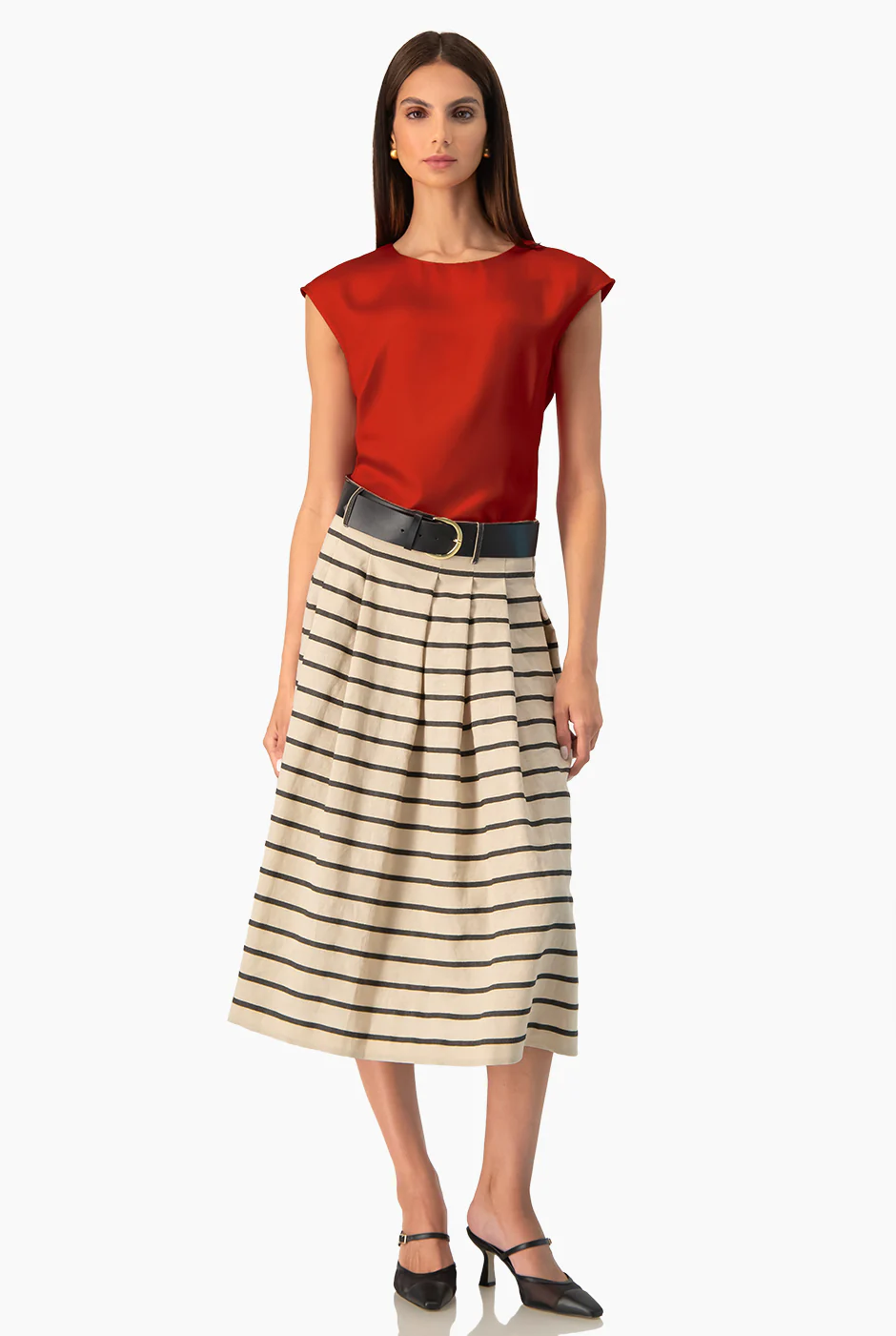 Falda Ivonne midi con cinturon - Image 6