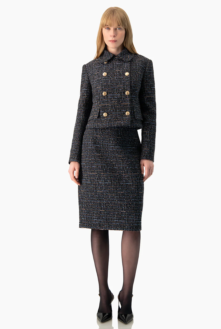 Falda Ivonne tejida marino - Image 4