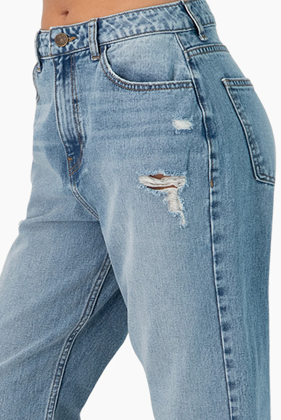 Jeans amplio con destruccion - Image 6