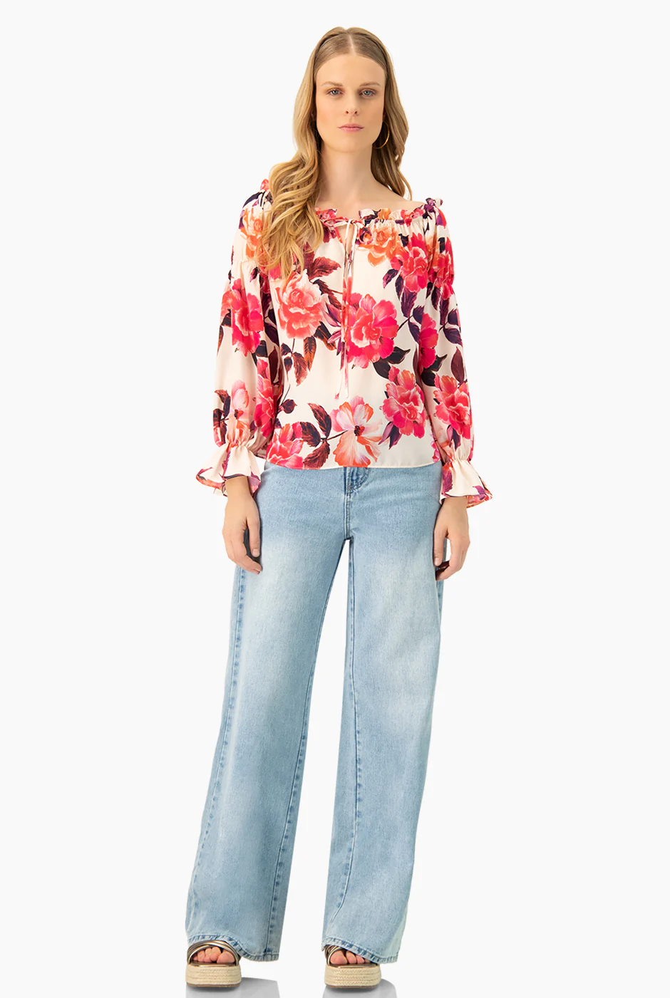Jeans amplio de un boton frontal - Image 3
