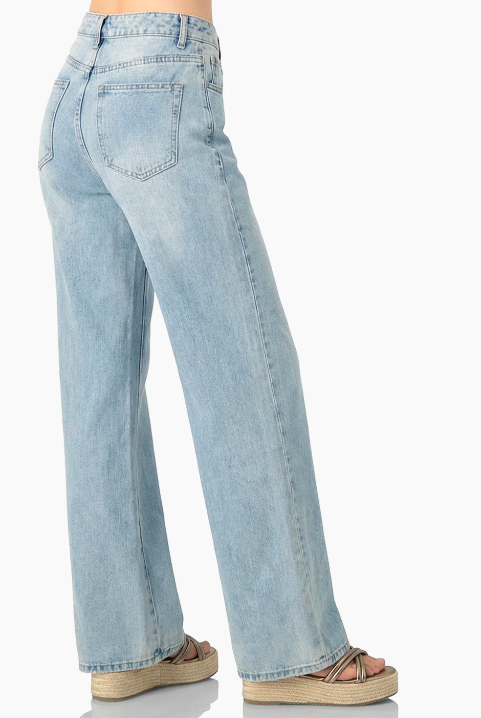 Jeans amplio de un boton frontal - Image 4