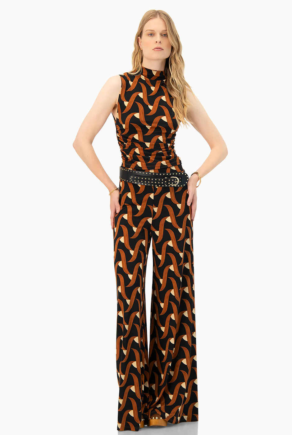 Pantalon amplio con pinzas - Image 3
