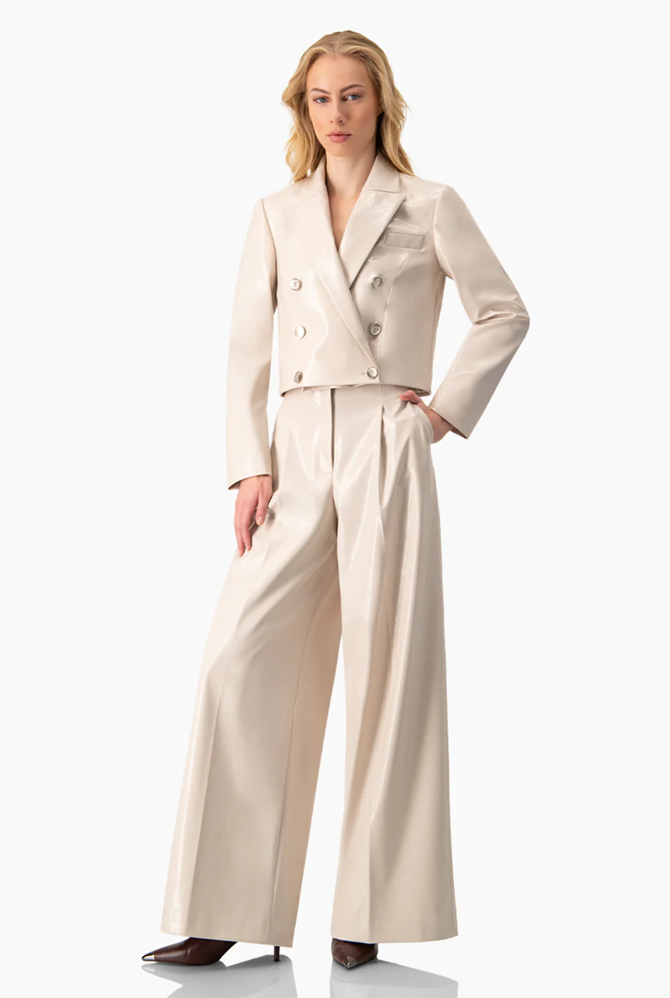 Pantalon amplio liso con bolsillos - Image 3