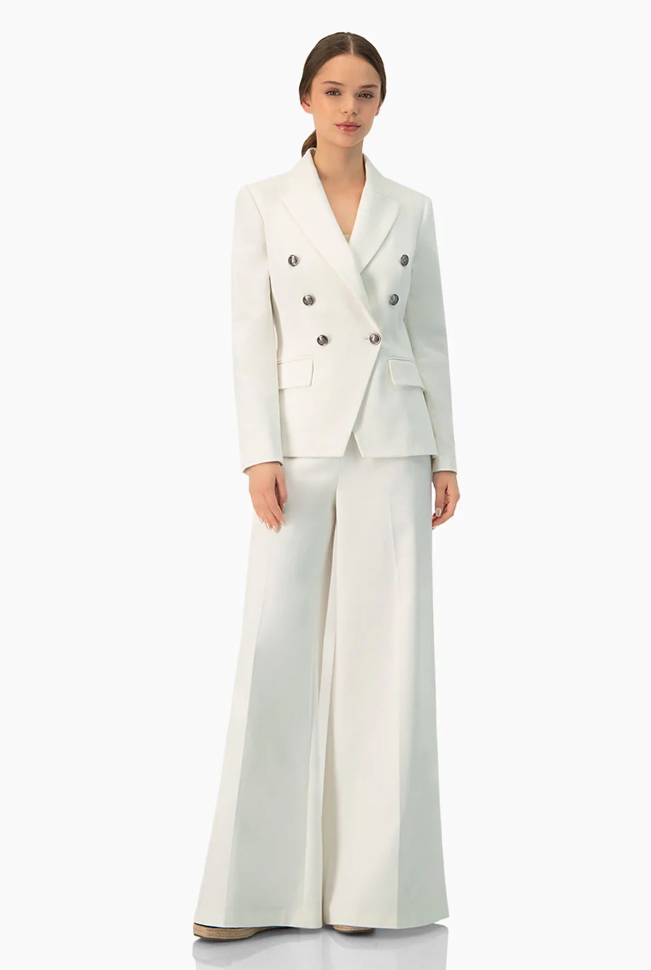 Pantalon blanco de pierna amplia - Image 6
