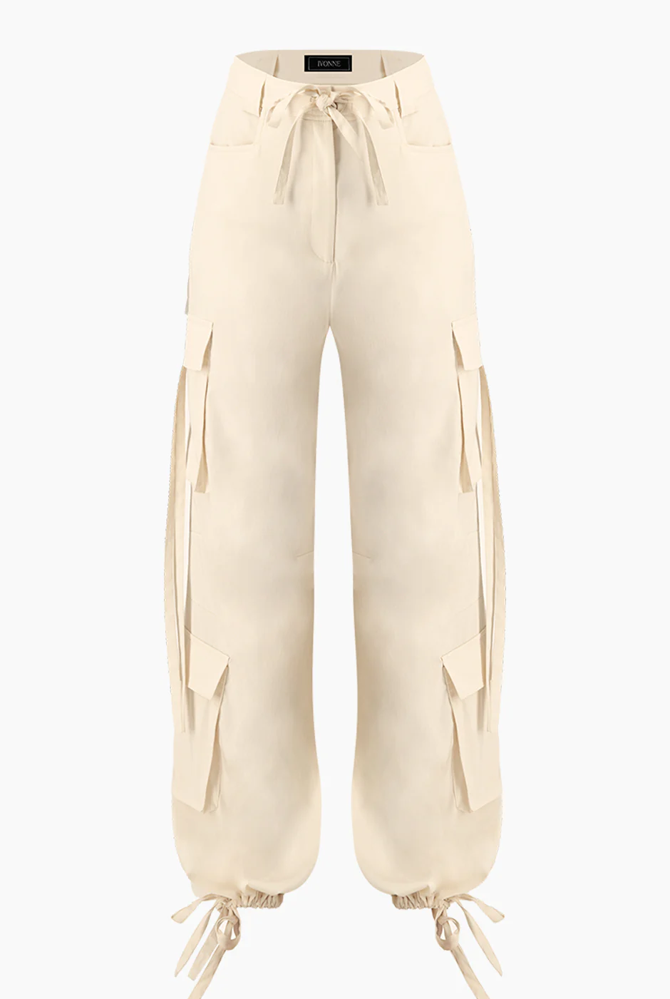 Pantalon liso cargo con cintas - Image 5