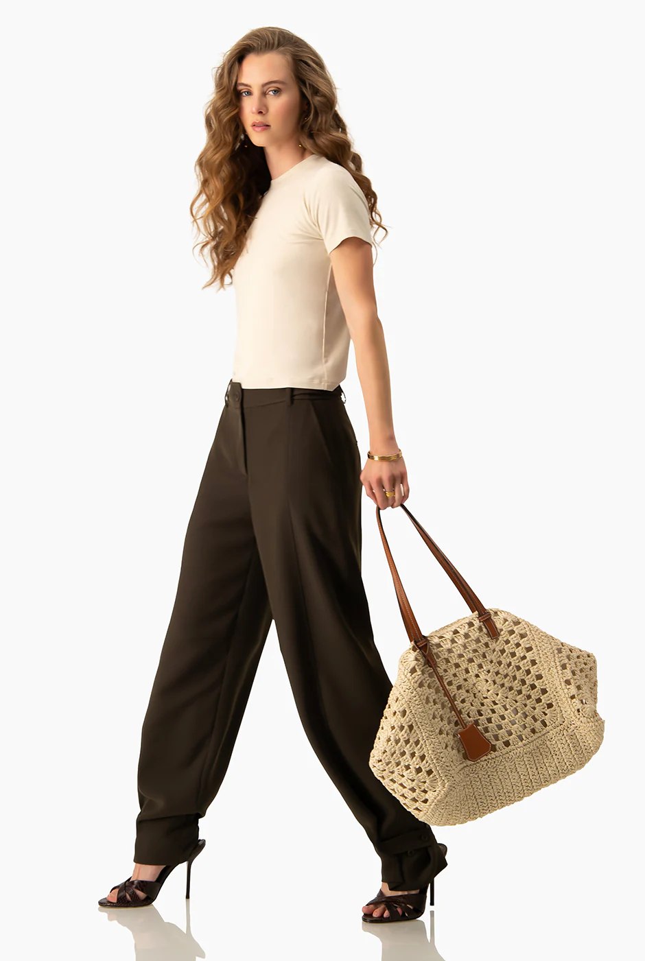 Pantalon liso con charreteras - Image 3