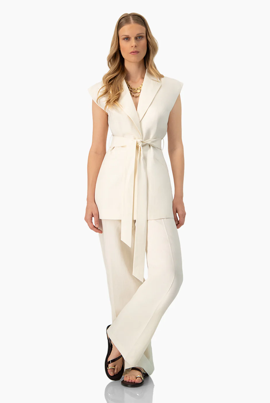 Pantalon recto color marfil - Image 6