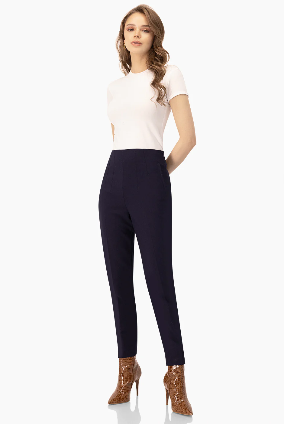 Pantalon recto con bolsas simuladas - Image 3