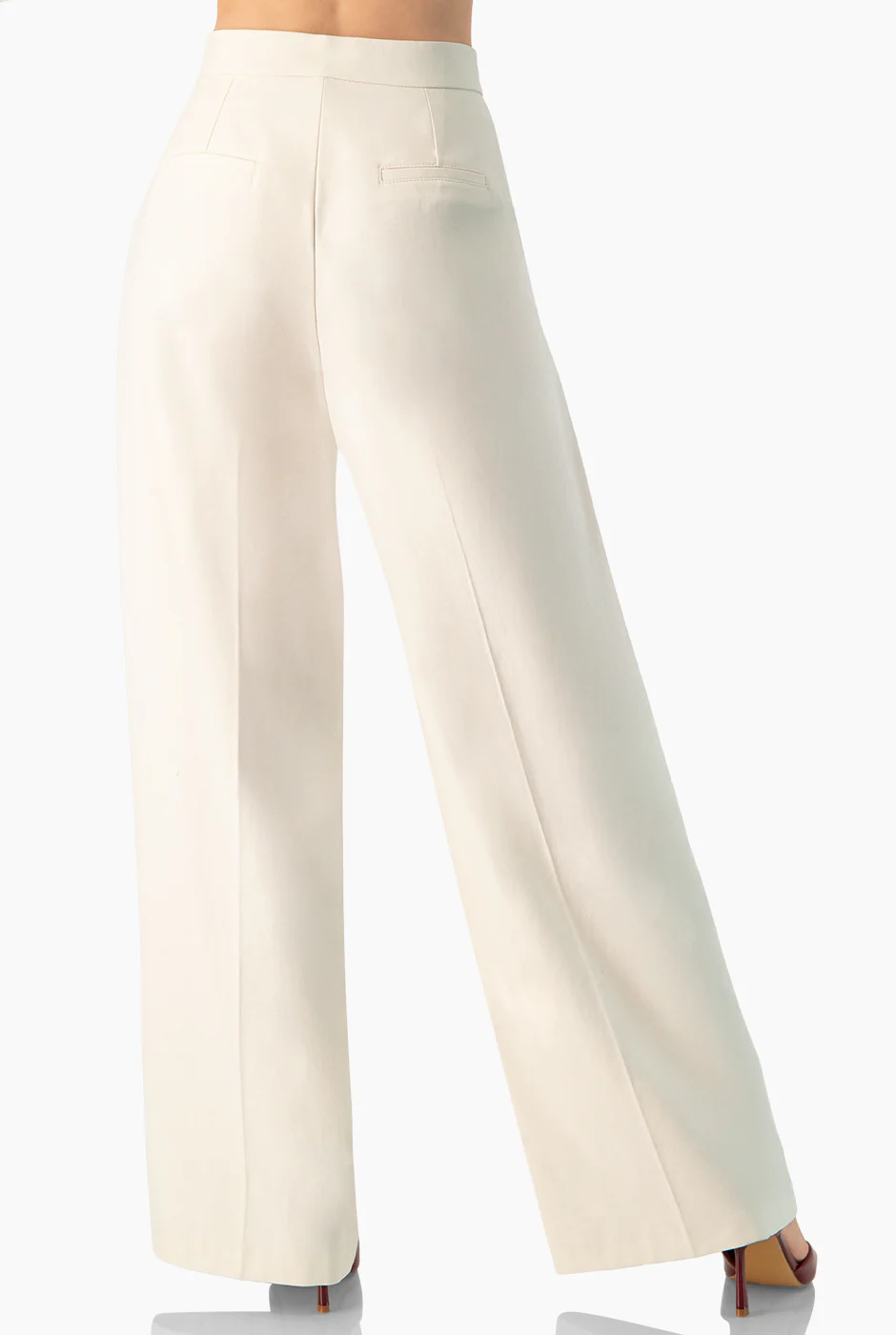 Pantalon recto en tono marfil - Image 2