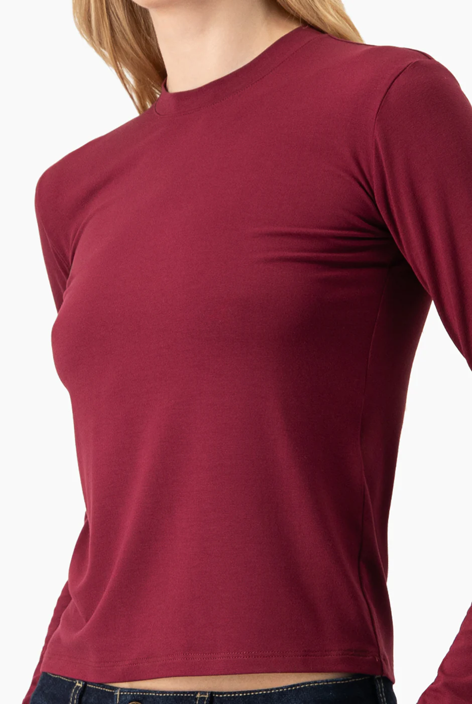Playera basica recta manga larga - Image 6