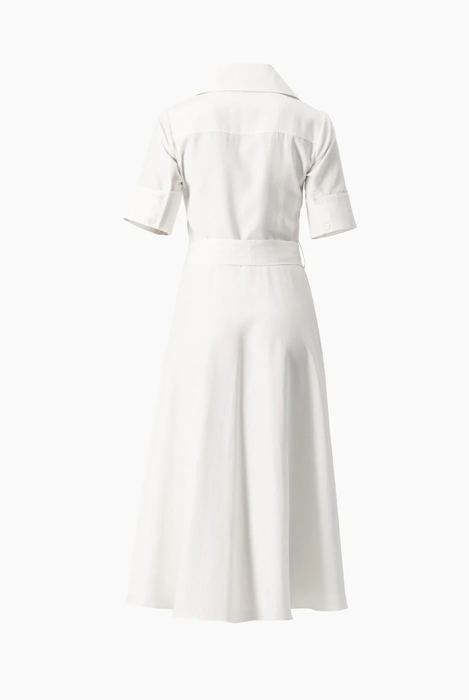 Vestido blanco manga corta y cinta - Image 7