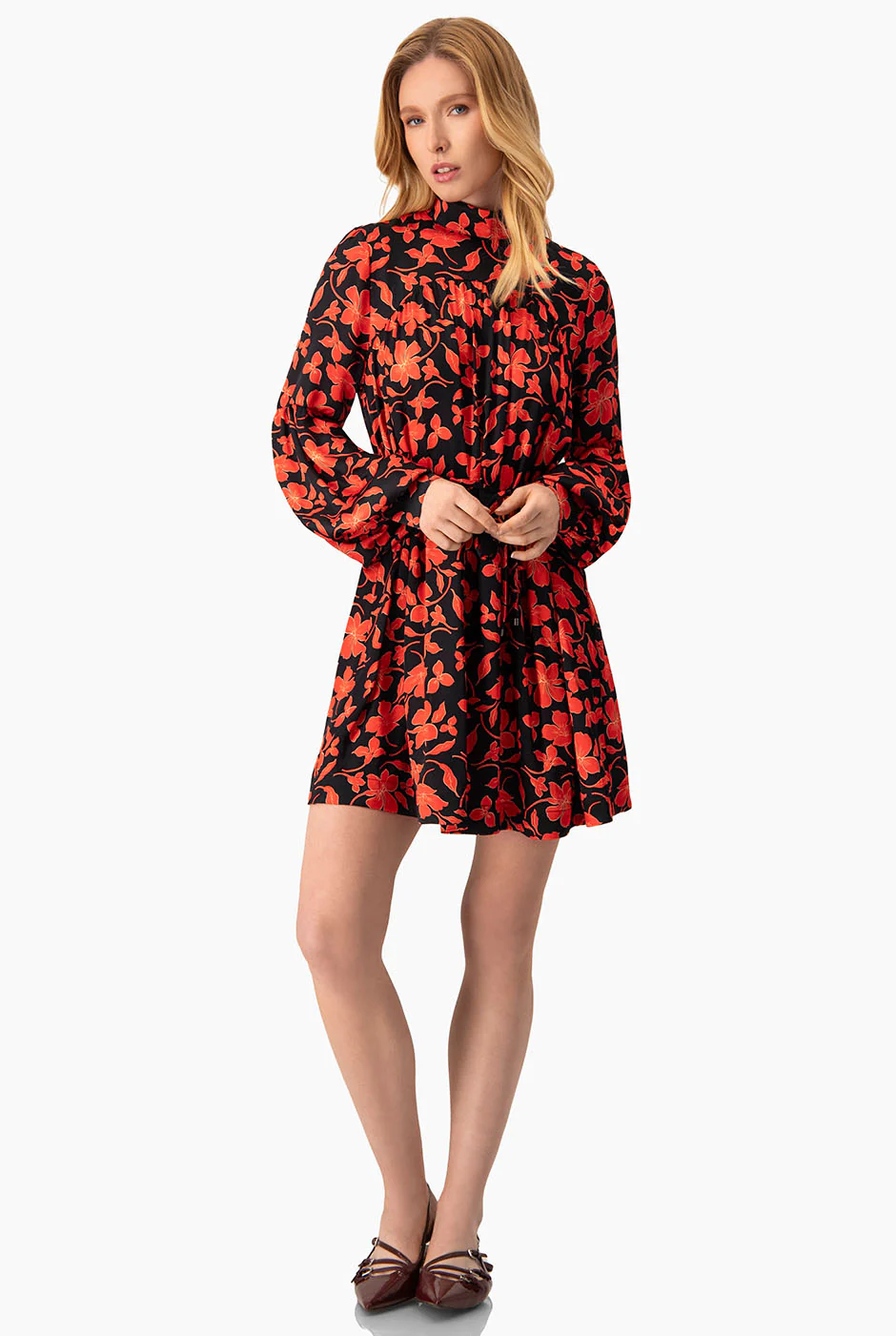 Vestido corto estampado cuello alto - Image 3