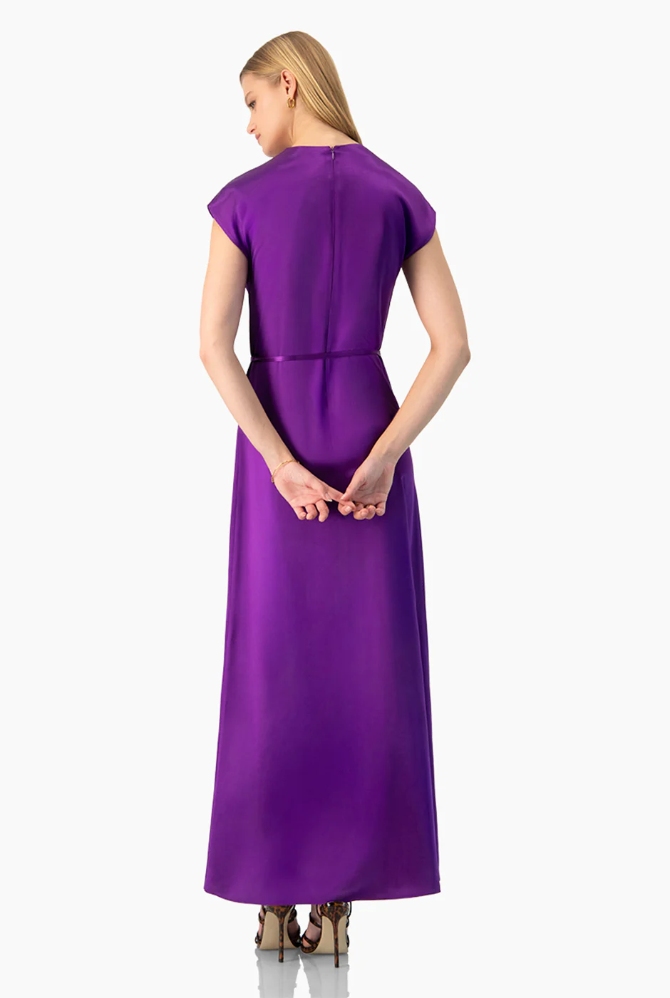 Vestido largo morado sin mangas - Image 2