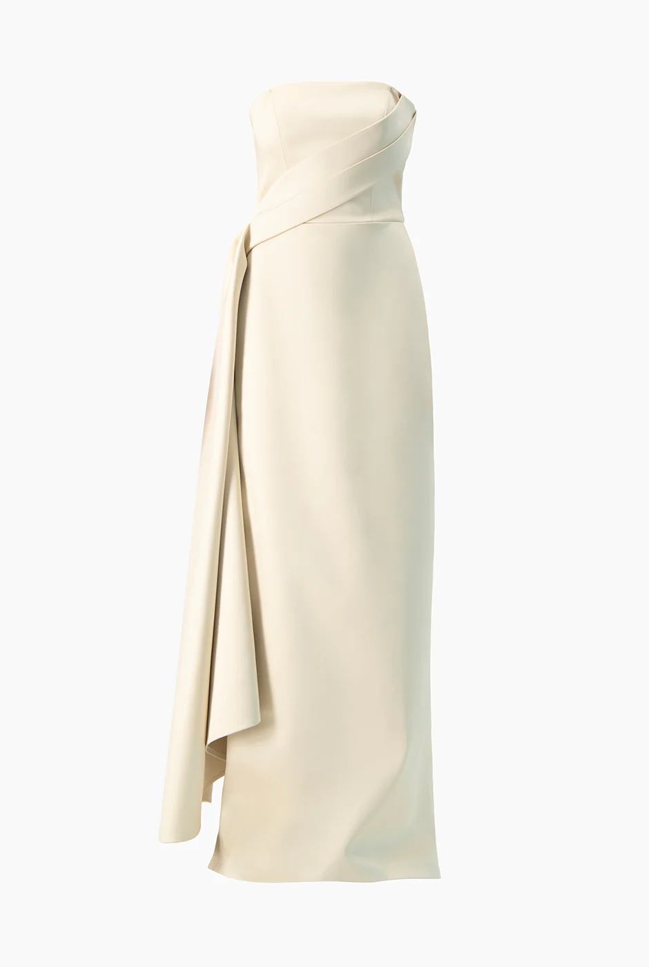 Vestido largo strapless beige - Image 5