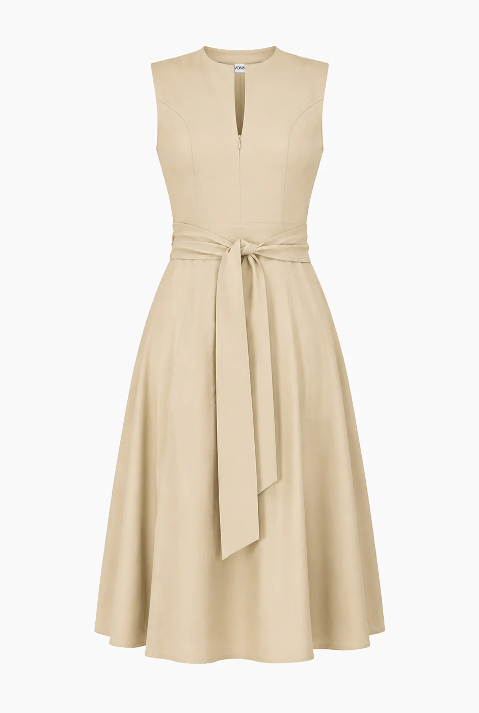 Vestido midi con cinta en cintura - Image 5
