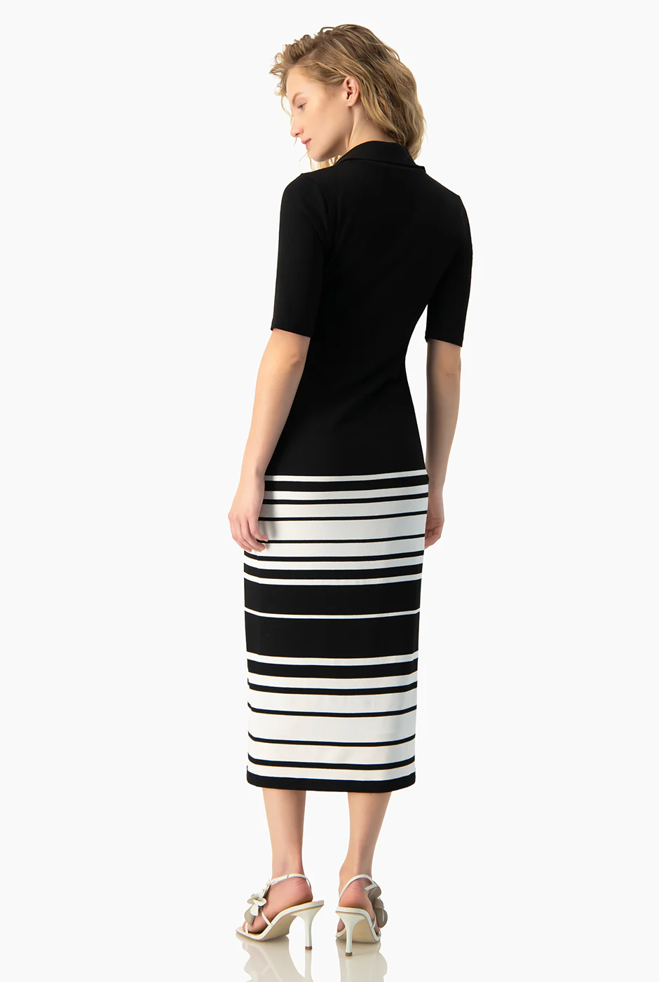 Vestido midi cuello tipo camisero - Image 2