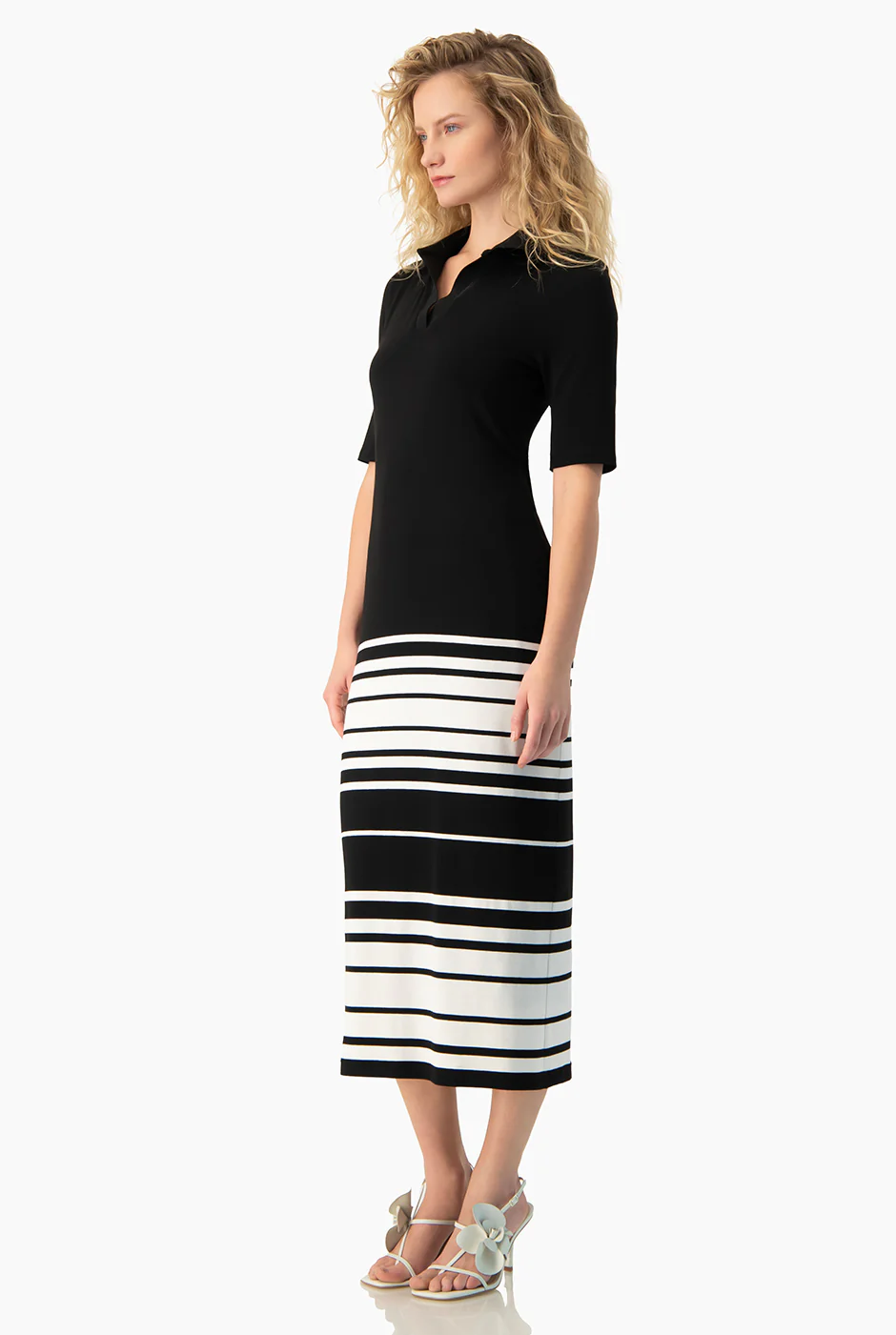 Vestido midi cuello tipo camisero - Image 4