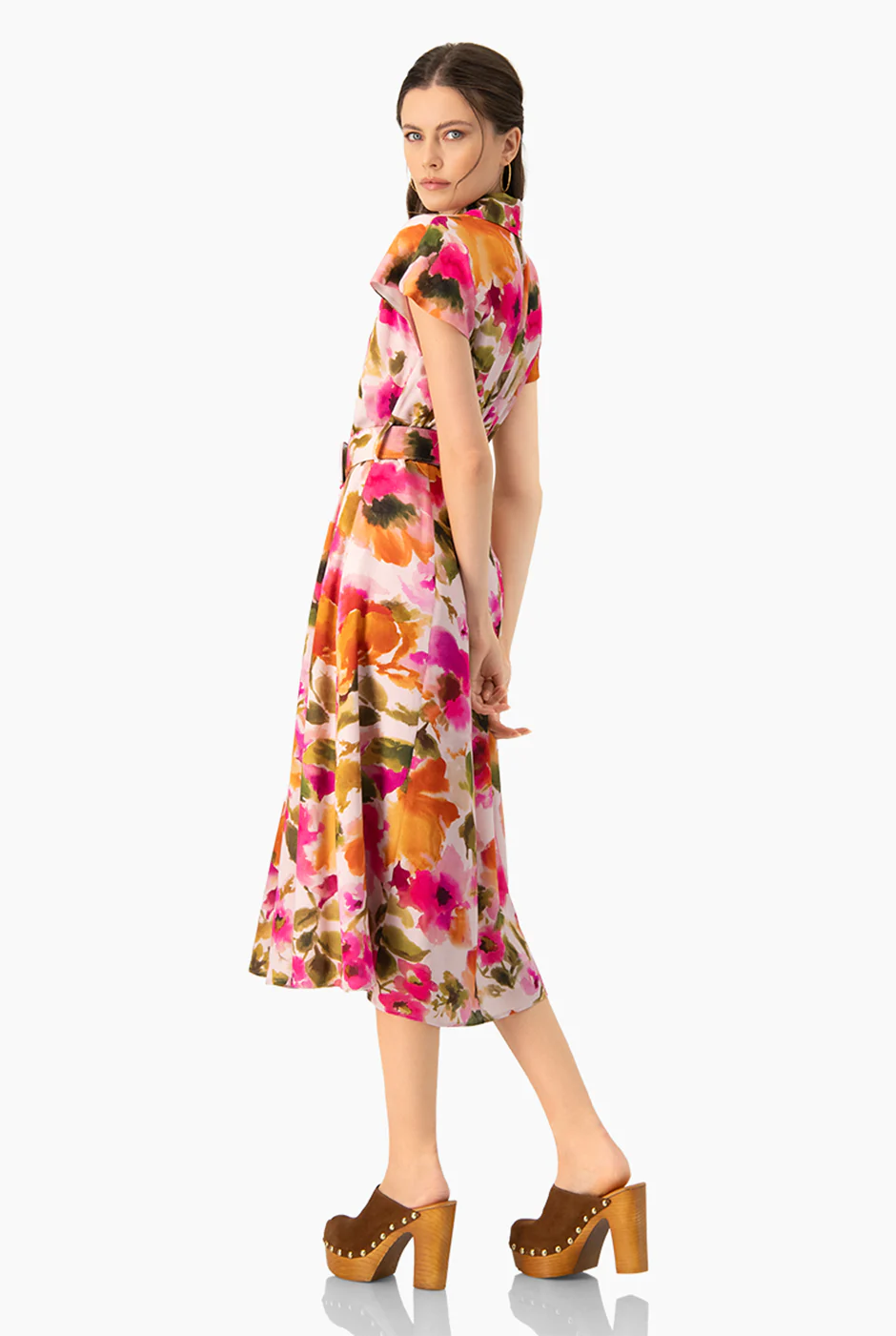 Vestido midi estampado con cinturon - Image 2