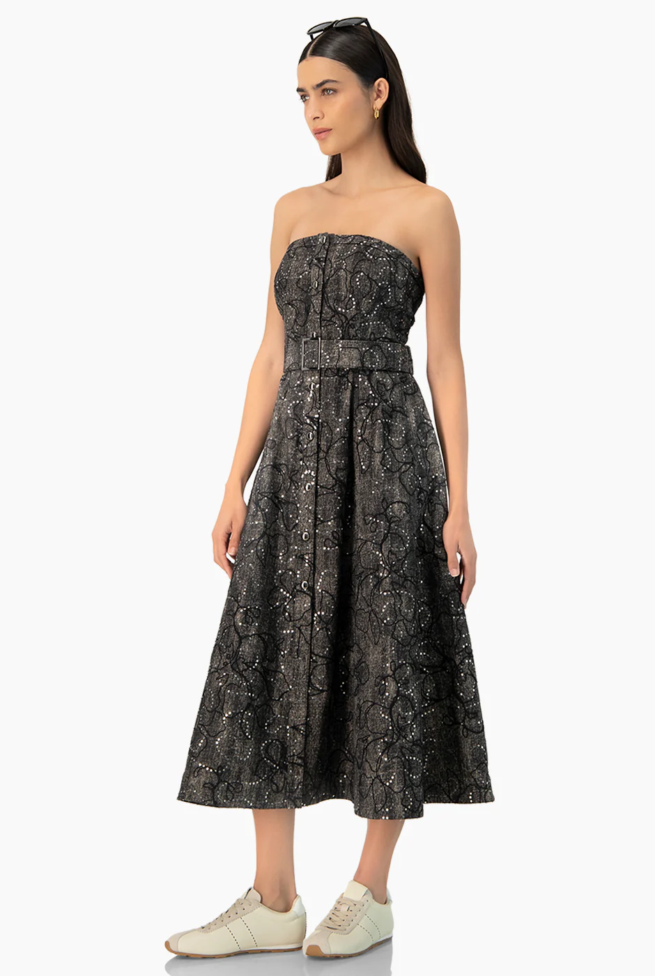 Vestido midi strapless - Image 3