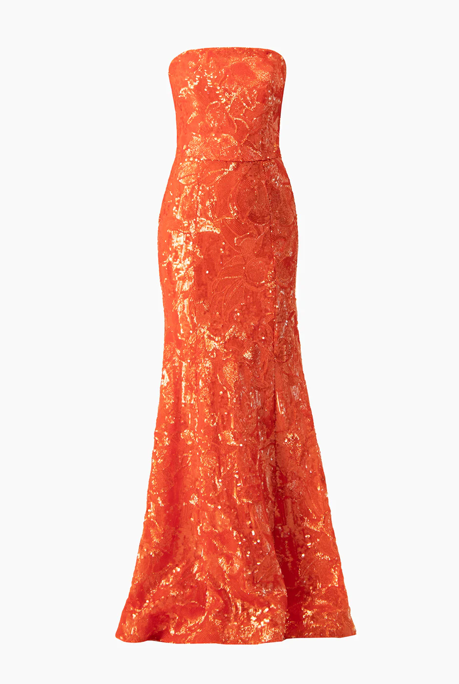 Vestido naranja strapless - Image 5
