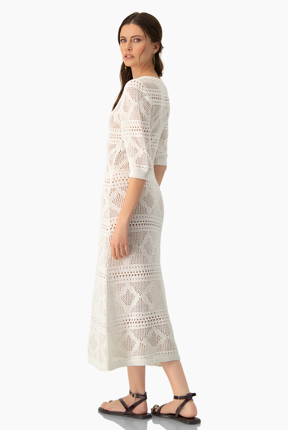 Vestido Off-White Calado - Image 2